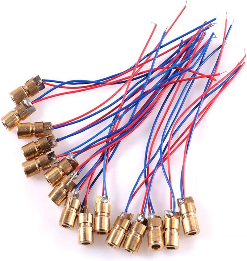 hiBCTR 50 Packs Laser Diodes, Mini Red Laser Diodes Lasers, 5V, 650nm, 5mW, Red Dot Laser Heads with Leads, Outer Diameter of The Head 6mm - Image 2